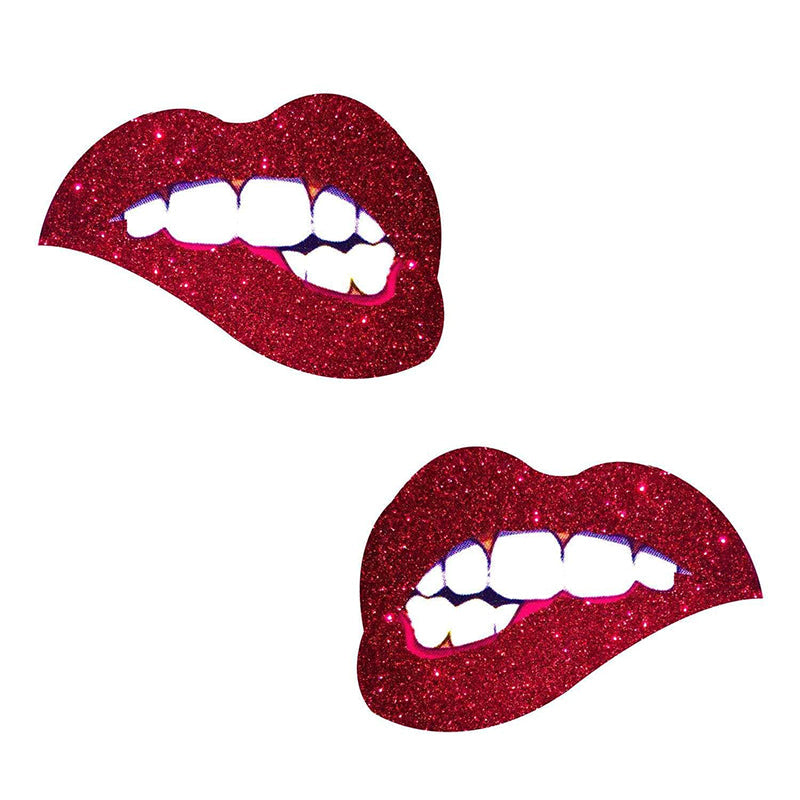 Neva Nude Pasty Bite Me Lips Glitter Red by Neva Nude