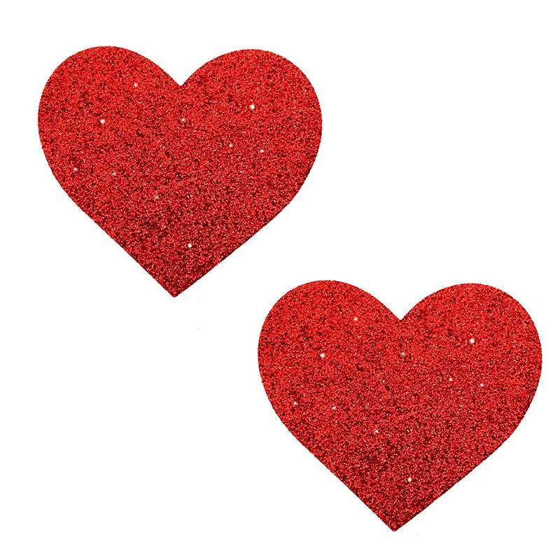 Neva Nude Pasty Hearts Glitter Red by Neva Nude