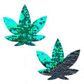 Neva Nude Pasty Pot Leaf Sequin Green To Black by Neva Nude