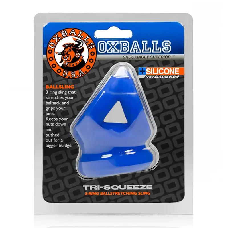 OxBalls TRI-SQUEEZE cocksling/ballstretcher, COBALT ICE by Oxballs