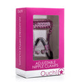 Ouch! Adjustable Metal Nipple Clamps With Chain Pink by Shots