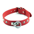 Rouge O Ring Studded Collar Red by Rouge Garments
