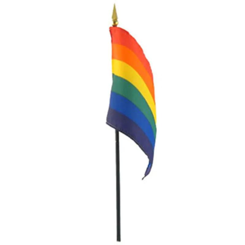 Gaysentials Rainbow Stick Flag 4in x 6in by PHS International