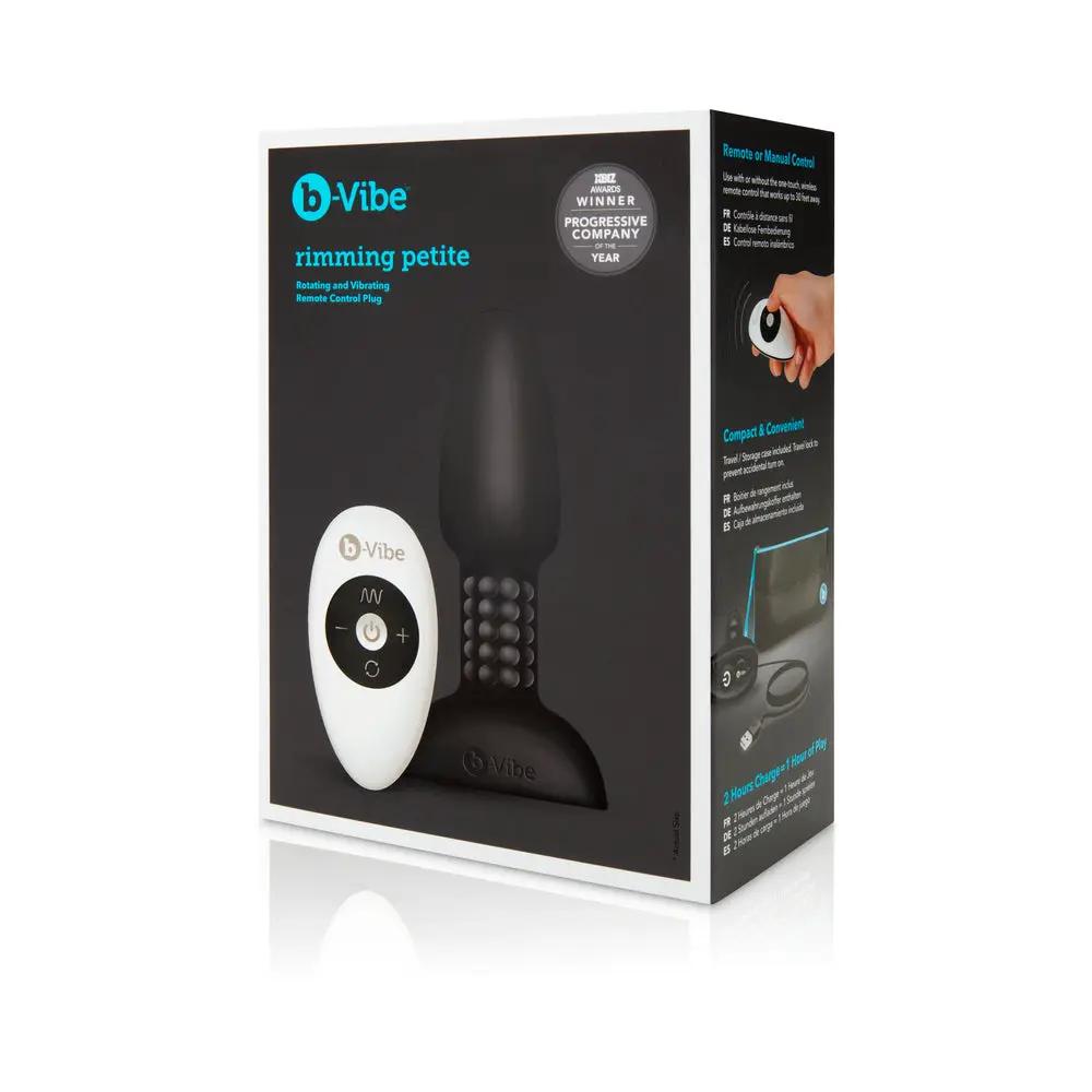 b-Vibe Rimming Petite Rotating and Vibrating Remote Control Plug Black by b-Vibe