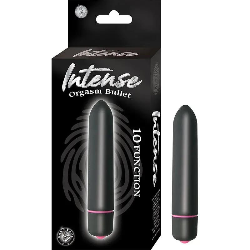 Intense Orgasm Bullet 10 Function Waterproof Black by Nasstoys