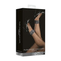 Ouch! Premium Plush Leather Adjustable Ankle Cuffs Black by Shots