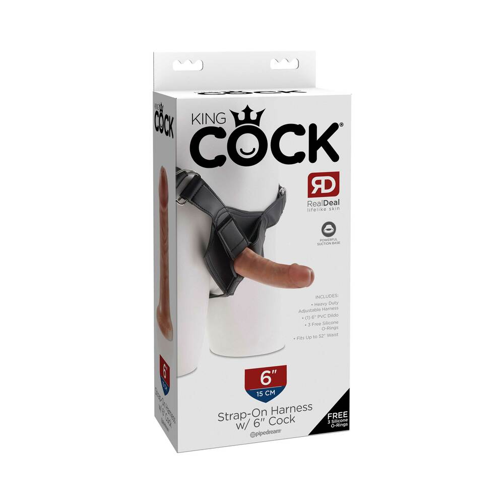 King Cock Strap-on Harness With 6 in. Cock Tan by Pipedream