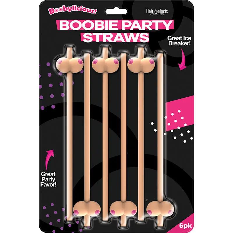 Boobie Straws (Flesh Color) 6Pk. by Hott Products
