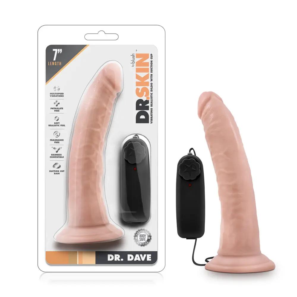 Dr. Skin Dr. Dave Realistic 7 in. Vibrating Dildo Beige by Blush