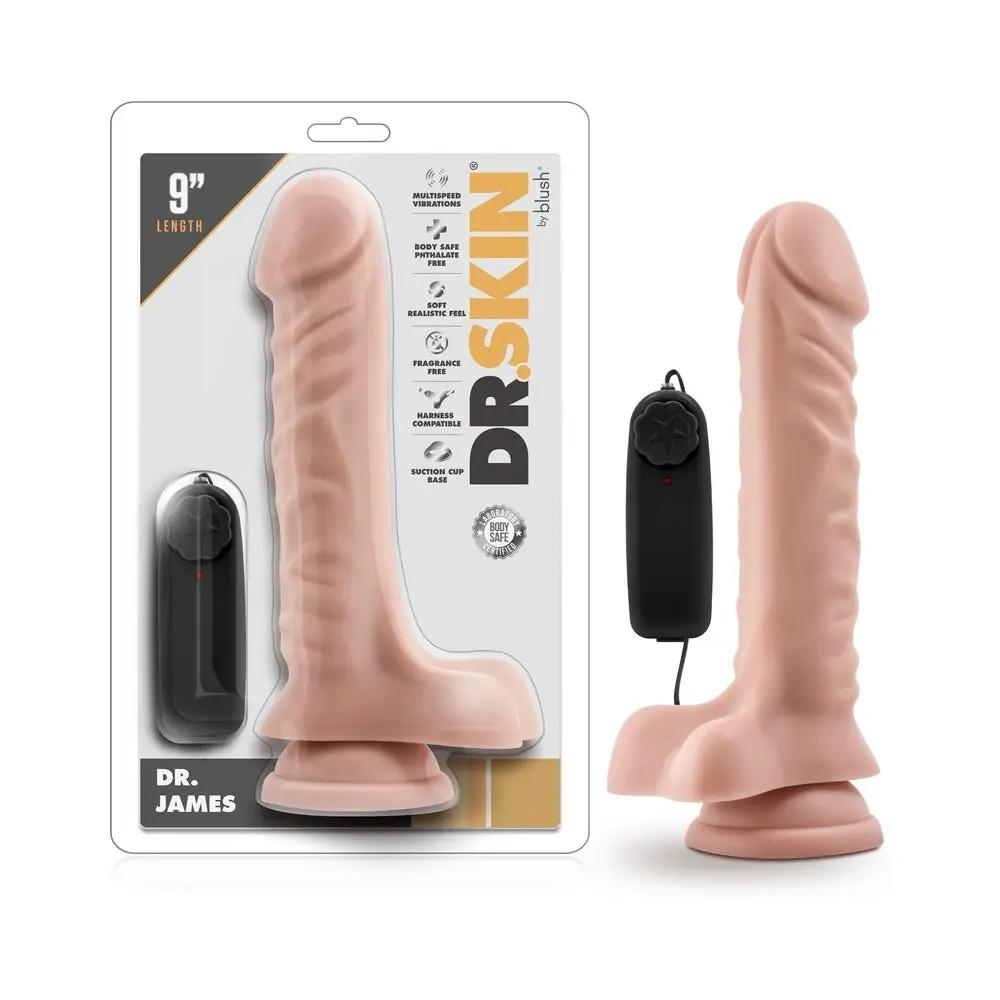 Dr. Skin Dr. James Realistic 9 in. Vibrating Dildo with Balls Beige by Blush