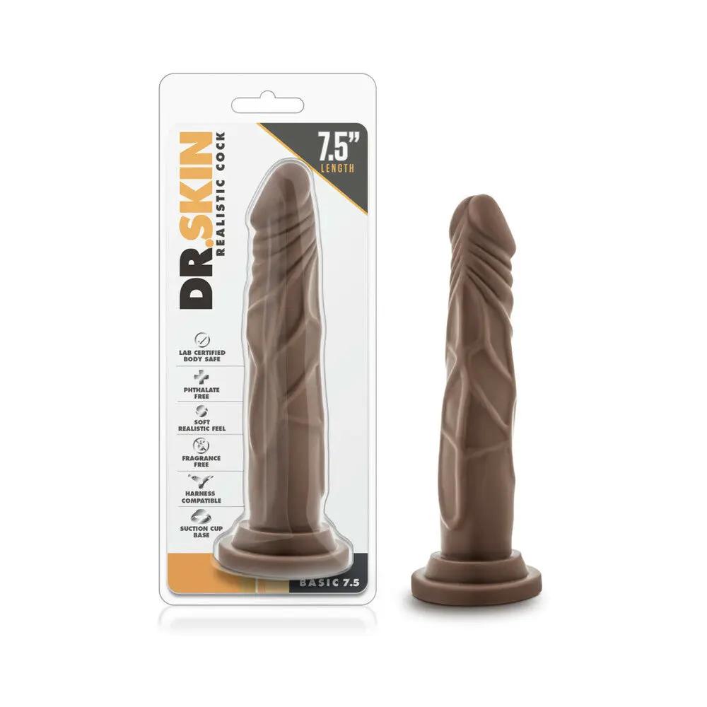 Dr. Skin Basic 7.5 Realistic 7.5 in. Dildo Brown by Blush