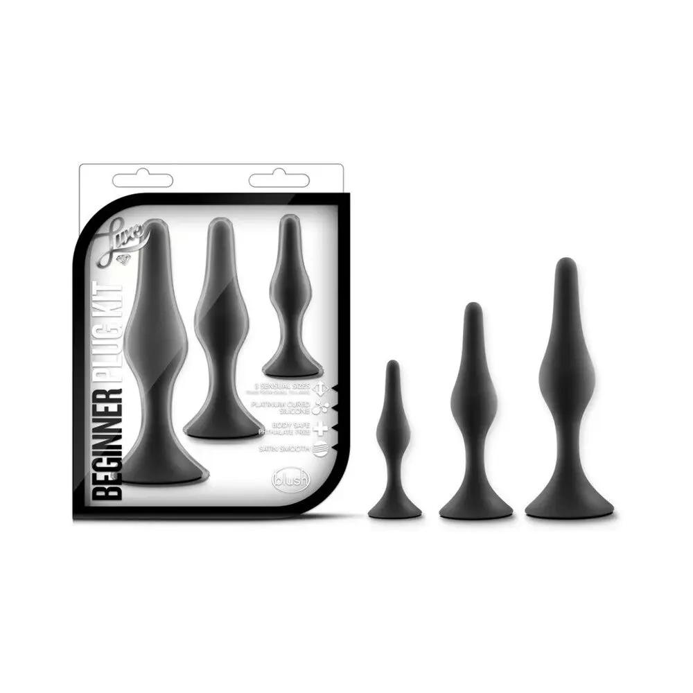 Luxe 3-Piece Silicone Beginner Plug Kit Black by Blush