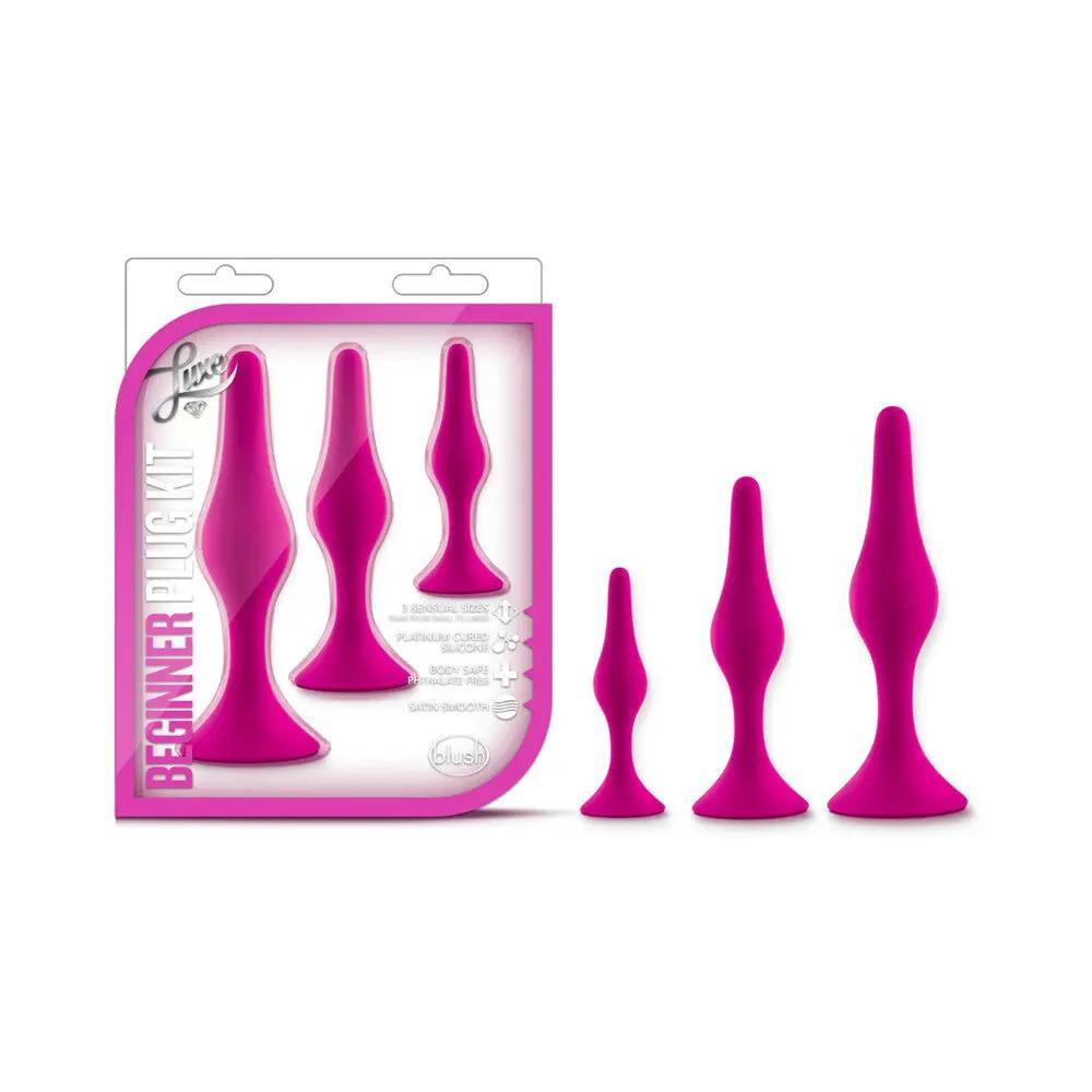 Luxe 3-Piece Silicone Beginner Plug Kit Pink by Blush
