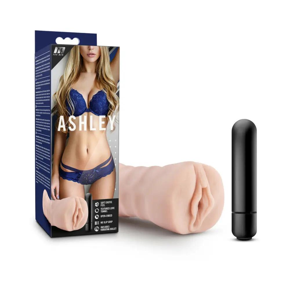 M for Men Ashley Vagina Stroker with Bullet Vibrator Beige by Blush