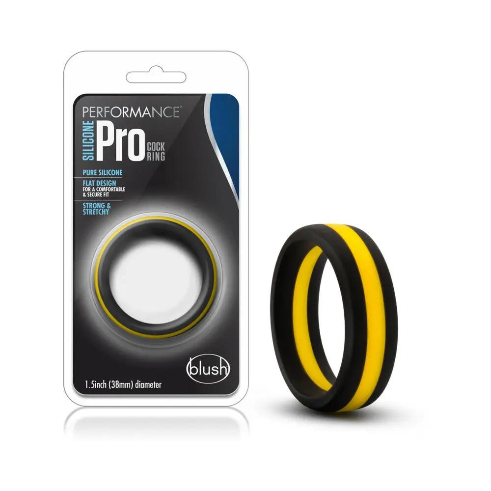 Performance Silicone Go Pro Cock Ring Black/Gold/Black by Blush