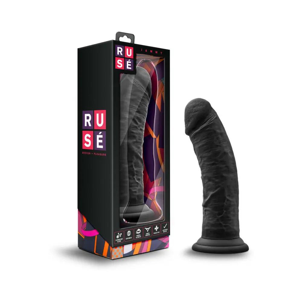Ruse Jammy Realistic 8 in. Silicone Dildo Black by Blush