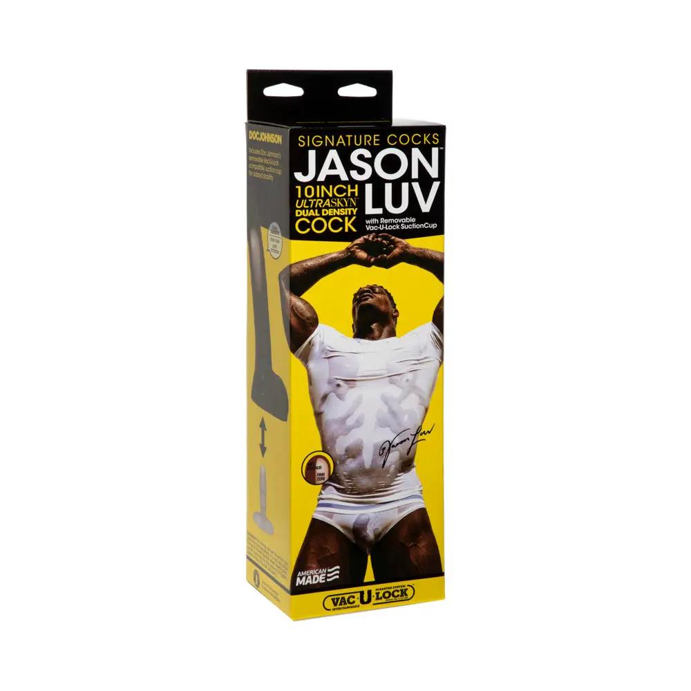 Jason Luv 10in ULTRASKYN Cock with Removable Vac-U-Lock Suction Cup Chocolate by Doc Johnson