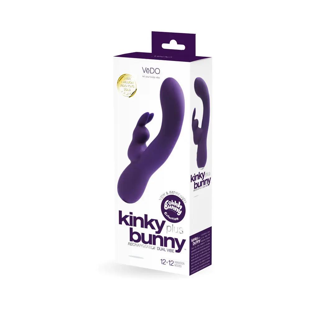 VeDO Kinky Bunny Rechargeable Rabbit Vibrator - Deep Purple by VeDO