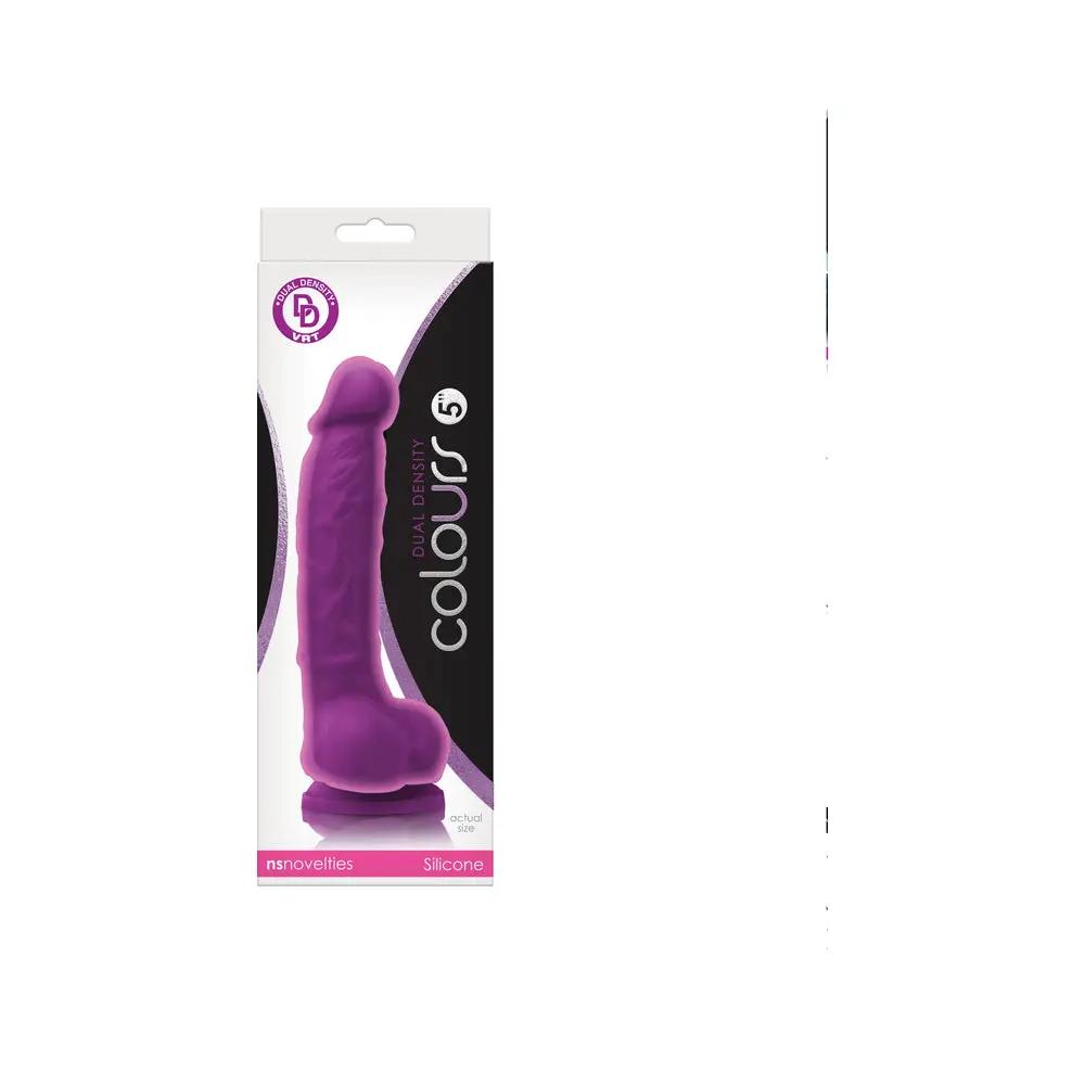 Colours Dual Density 5 in. Dildo Purple by NS Novelties