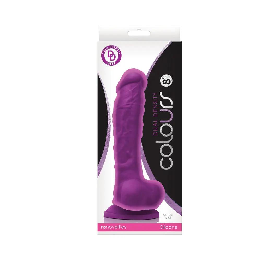 Colours Dual Density 8 in. Dildo Purple by NS Novelties