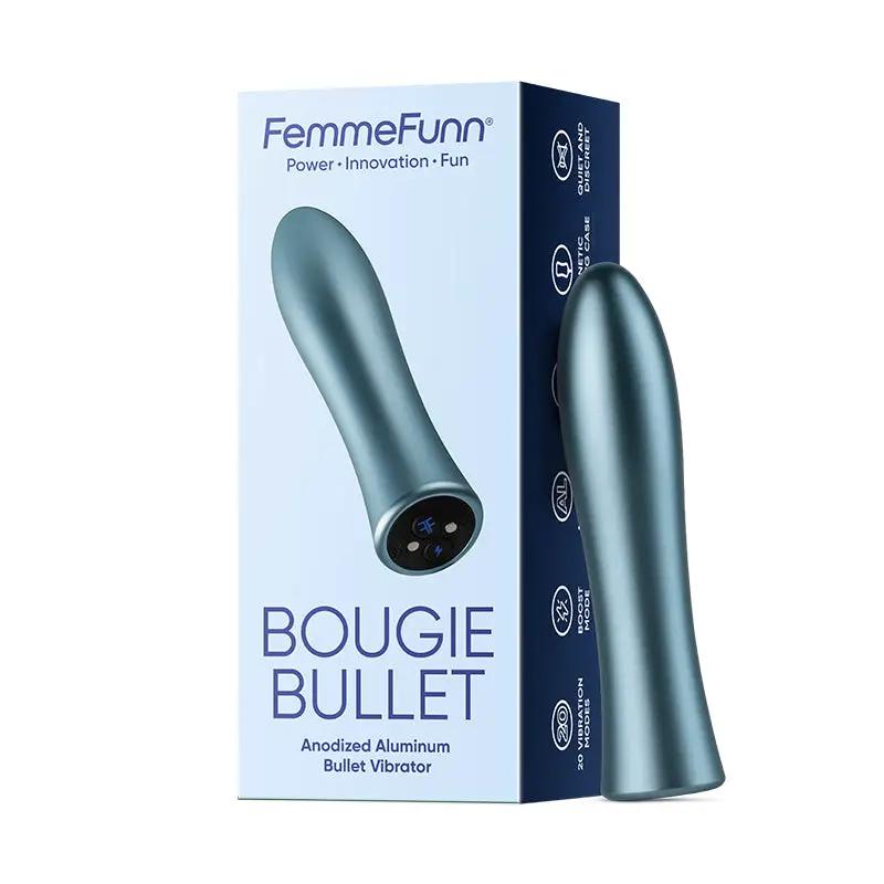 FemmeFunn Bougie Bullet Rechargeable Aluminum Vibrator Light Blue by FemmeFunn