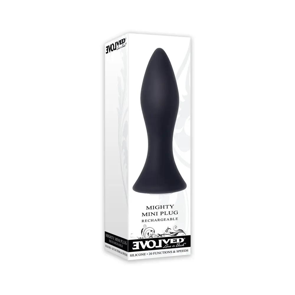 Evolved Mighty Mini Rechargeable Vibrating Silicone Anal Plug Black by Evolved