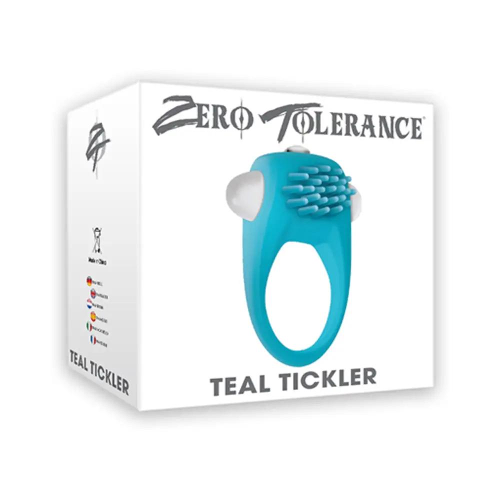 Zero Tolerance Teal Tickler Single-Speed Vibrating Silicone Cockring Teal by Zero Tolerance