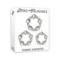 Zero Tolerance Three Amigos 3-Piece Cockring Set Clear by Zero Tolerance