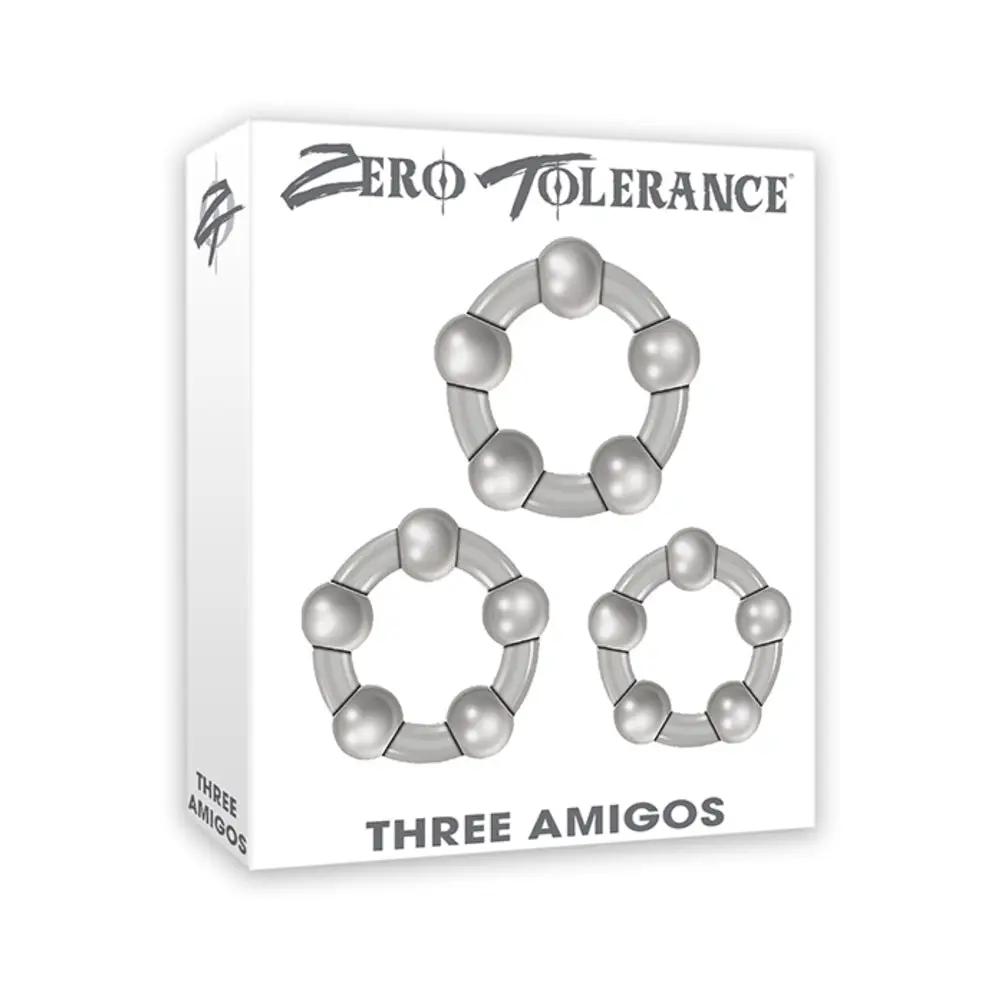 Zero Tolerance Three Amigos 3-Piece Cockring Set Clear by Zero Tolerance