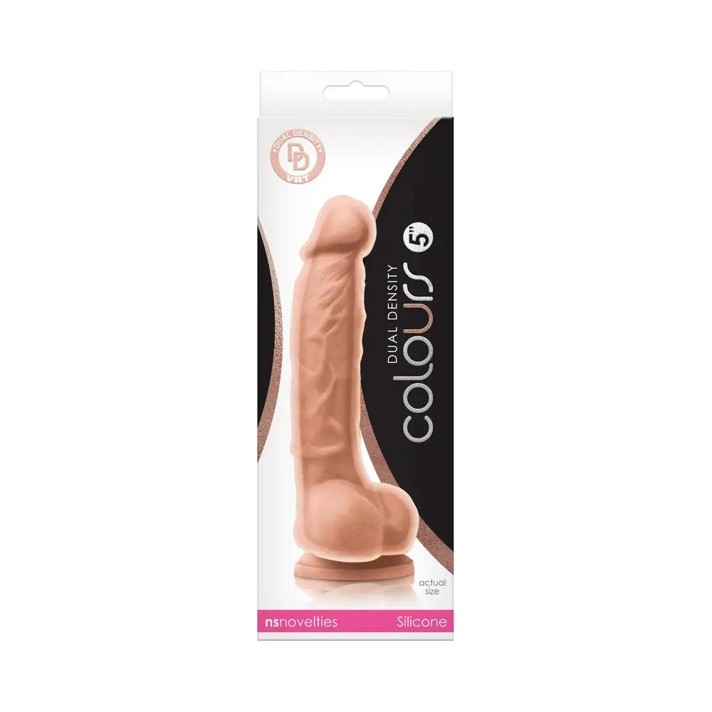 Colours Dual Density 5 in. Dildo Beige by NS Novelties