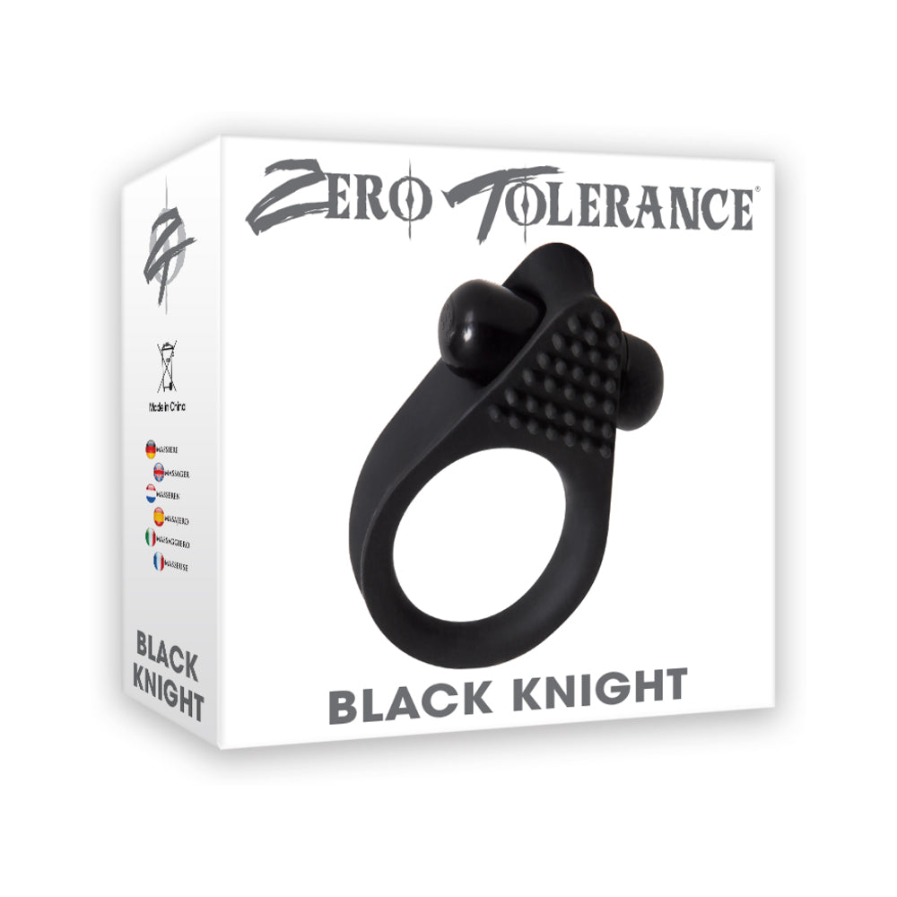 Zero Tolerance Black Knight Vibrating Cockring Black by Zero Tolerance