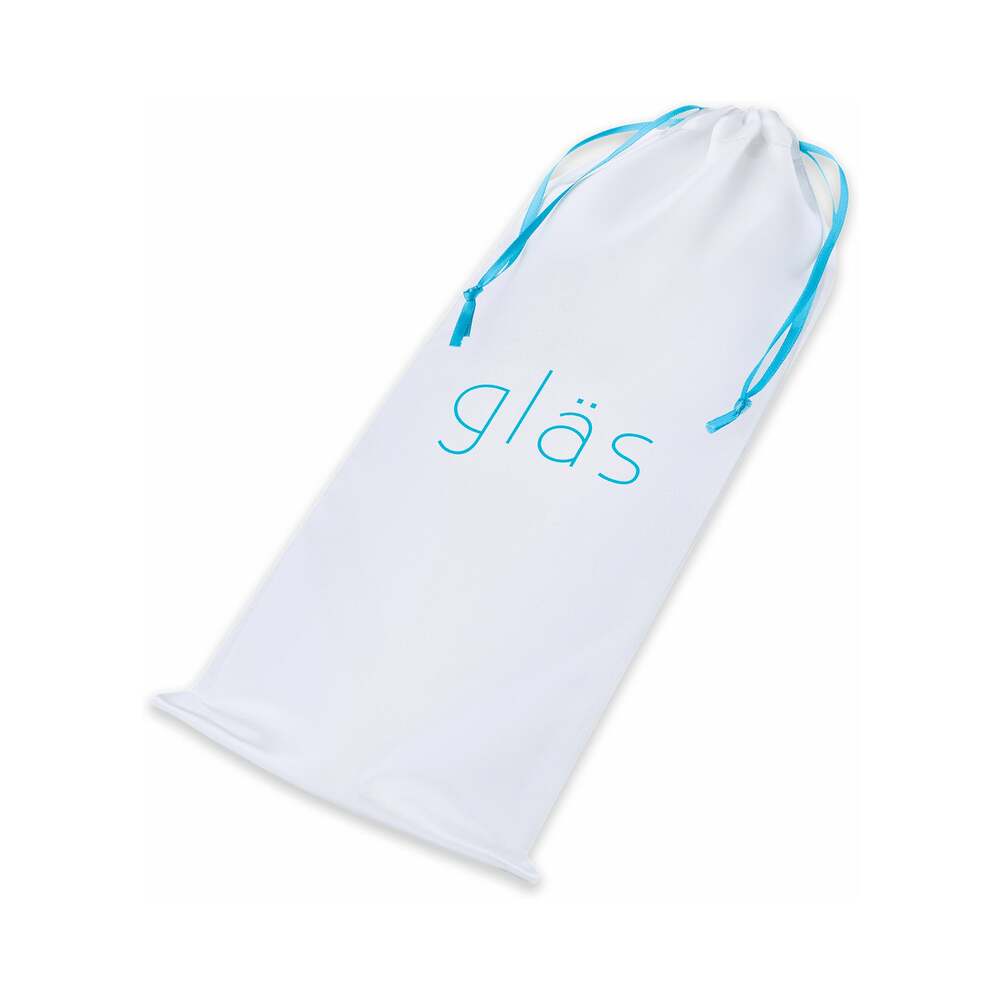 Glas 6 in. Curved G-Spot Glass Dildo Blue by Electric Eel
