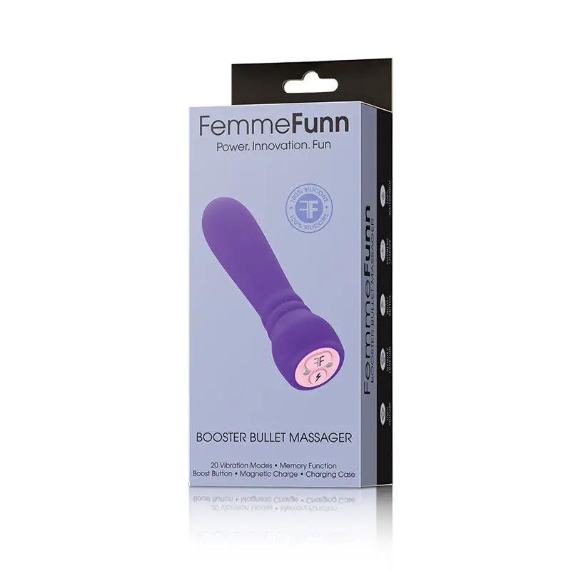 FemmeFunn Booster Bullet Massager Rechargeable Silicone Vibrator Dark Purple by FemmeFunn