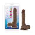 Au Naturel Mister Perfect 8.5 in. Posable Dual Density Dildo with Balls Brown by Blush