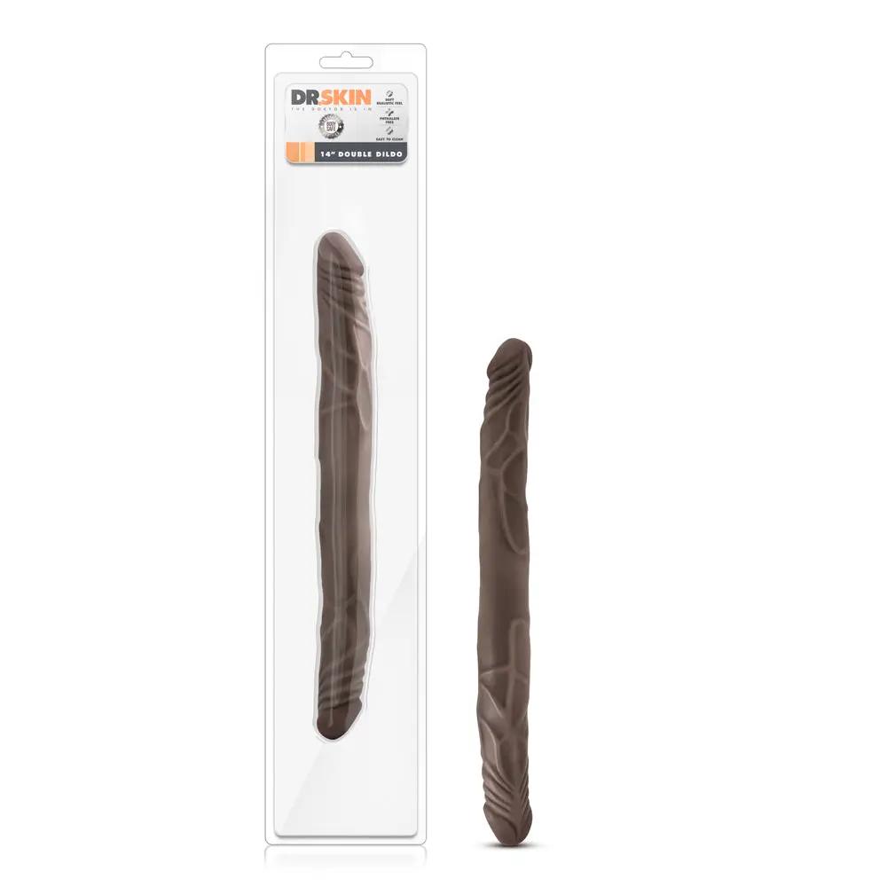 Dr. Skin 14 in. Double Dildo Brown by Blush