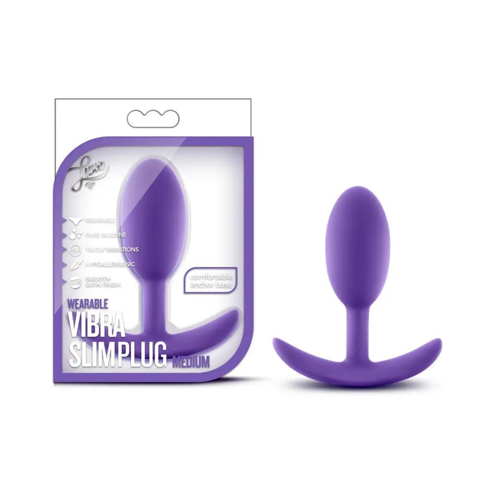 Luxe Wearable Vibra Slim Plug Medium Purple by Blush