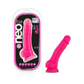 Neo Elite 7.5 in. Silicone Dual Density Dildo with Balls Neon Pink by Blush