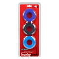 Hunkyjunk HUJ3 3-pack c-ring, blue multi by Oxballs