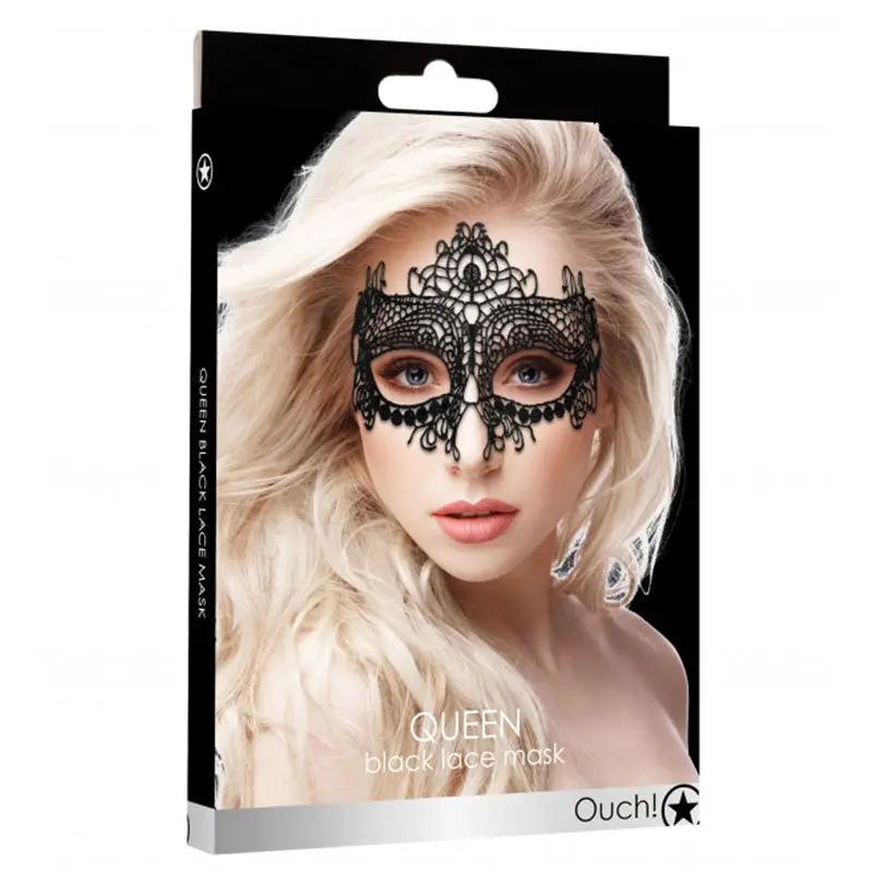 Ouch! Queen Lace Eye Mask Black by Shots