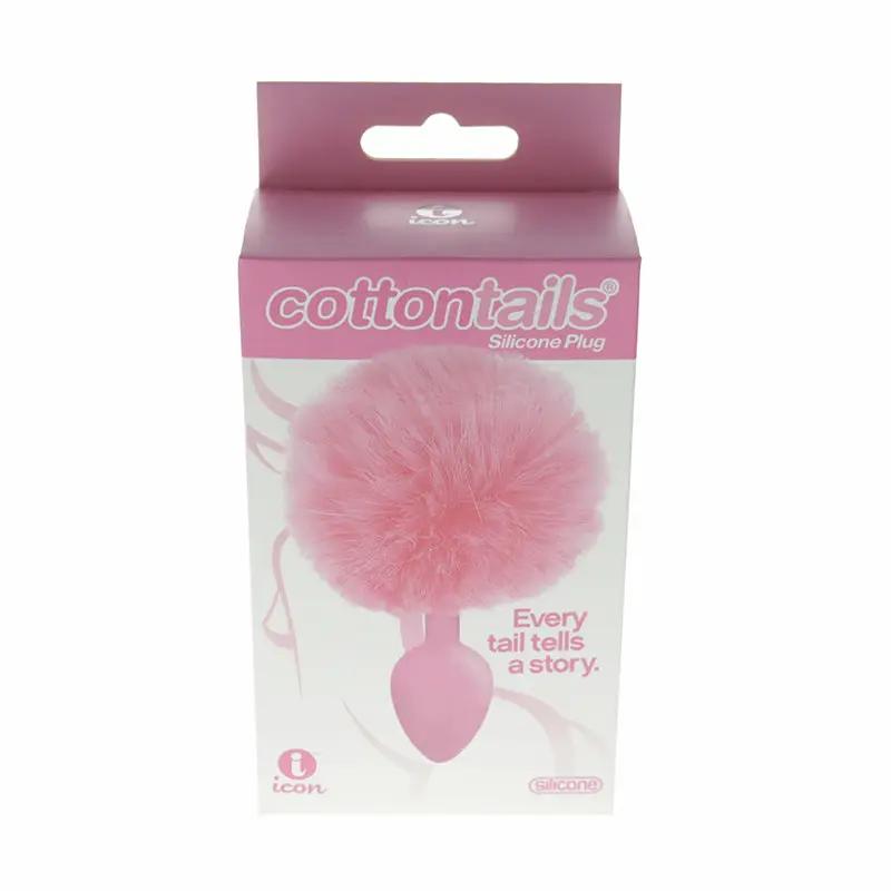 The 9's Cottontails Sioicone Bunny Tail Butt Plug Pink by Icon Brands