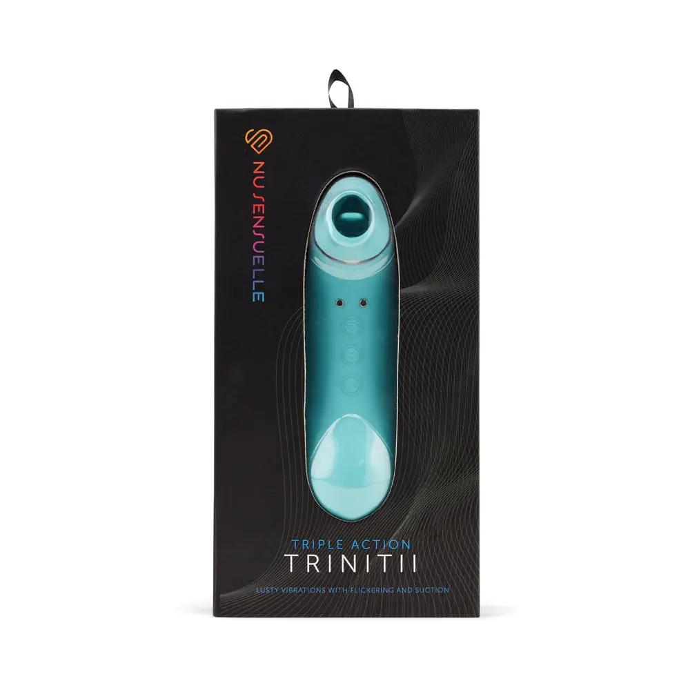 Nu Sensuelle Trinitii 3-in-1 Suction Tongue Vibe Electric Blue by Nu Sensuelle