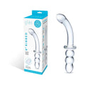 Glas 8 in. Ribbed G-Spot Glass Dildo by Electric Eel