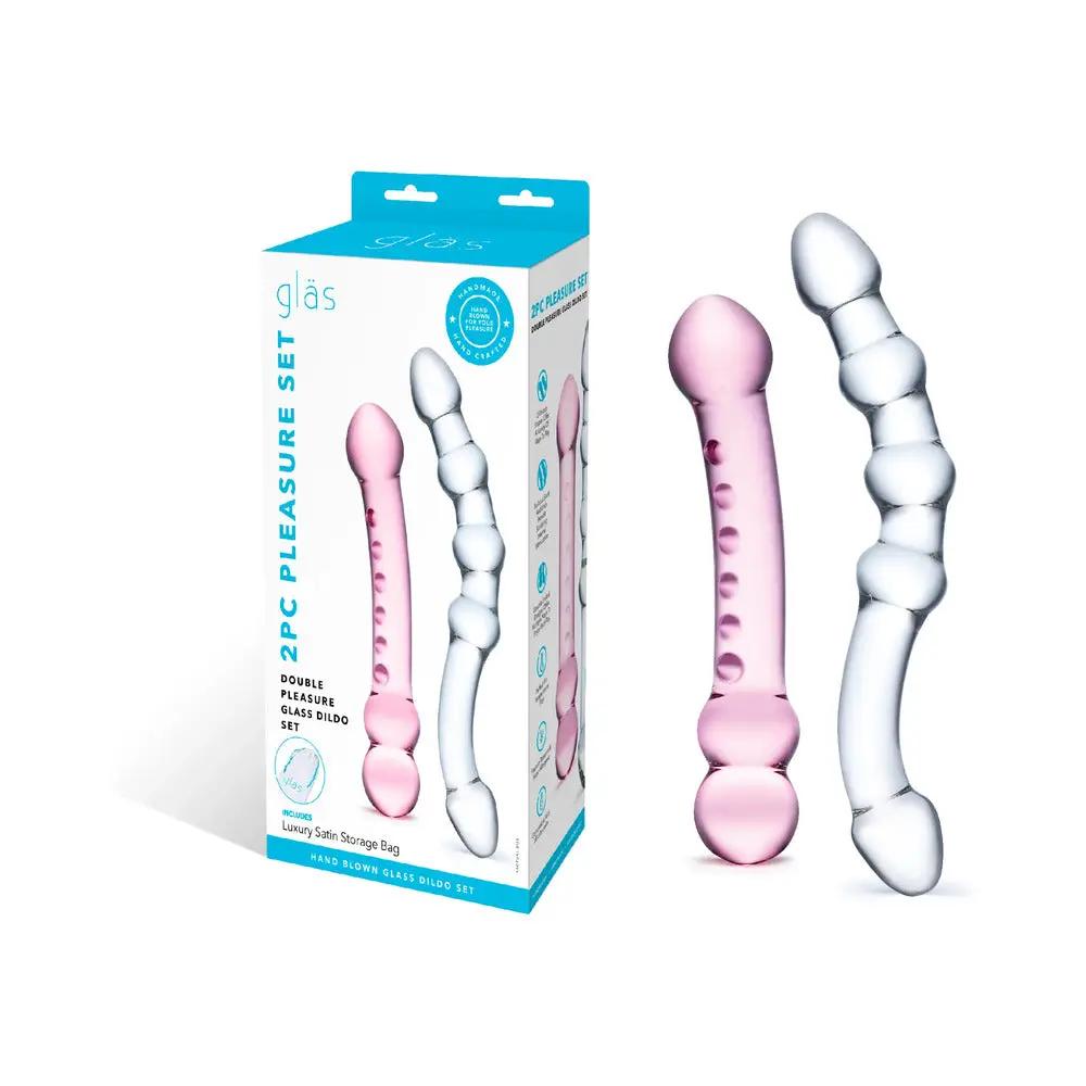 Glas 2-Piece Double Pleasure Glass Dildo Set by Electric Eel