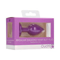 Ouch! Flexible Silicone Diamond Heart Butt Plug Purple Regular by Shots
