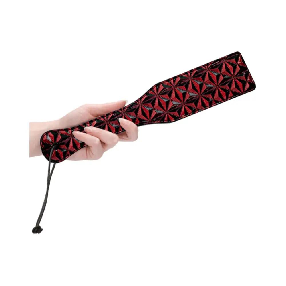 Ouch! Luxury Diamond-Patterned Paddle Burgundy by Shots