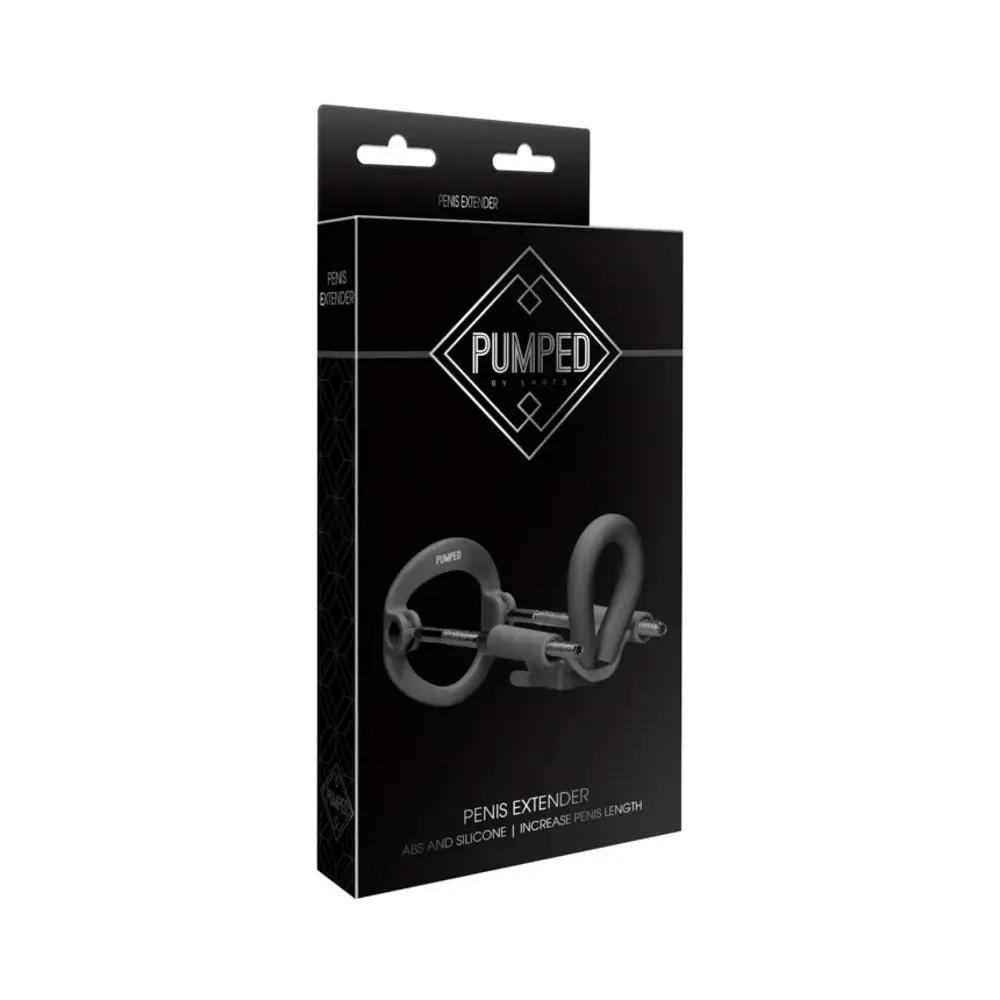 Pumped Silicone & ABS Penis Extender Black by Shots