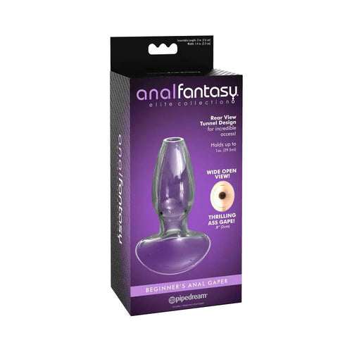 Anal Fantasy Elite Collection Beginner's Anal Gaper Glass Tunnel Plug Clear by Pipedream