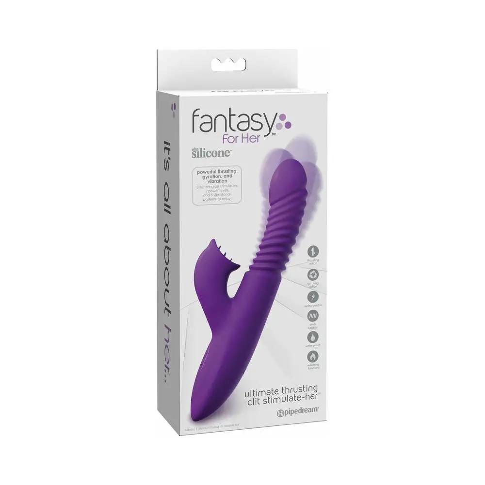 Fantasy For Her Rechargeable Silicone Ultimate Thrusting Clit Stimulate-Her Purple by Pipedream