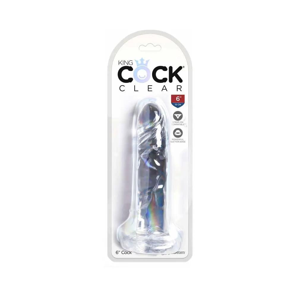 King Cock Clear 6 in. Cock Realistic Dildo With Suction Cup by Pipedream