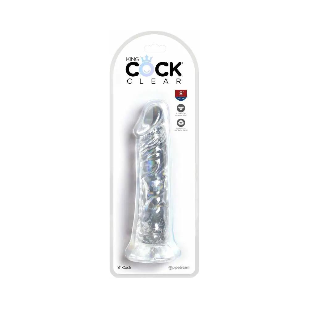 King Cock Clear 8 in. Cock Realistic Dildo With Suction Cup by Pipedream
